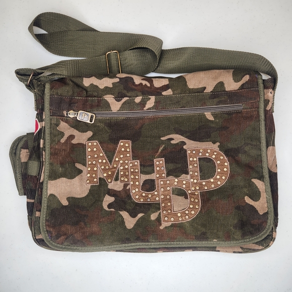 Mudd Handbags - MUDD Corduroy Camouflage Messenger Bag 90s Y2k